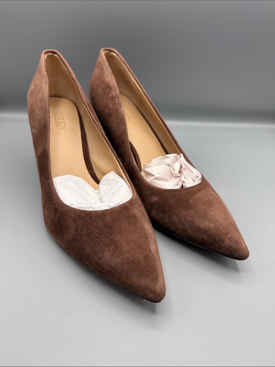 Ralph Lauren Shoes - Ralph Lauren Lanette Suede Block-Heel Pumps
